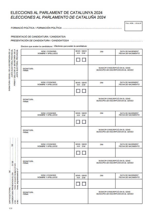 Signatures candidatura Alhora