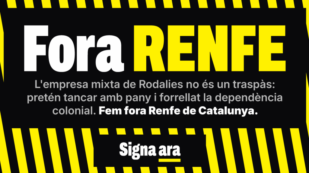 Alhora llança forarenfe.cat que ha permès en poques hores enviar 15.000 correus al Parlament per aturar l’empresa mixta de Rodalies